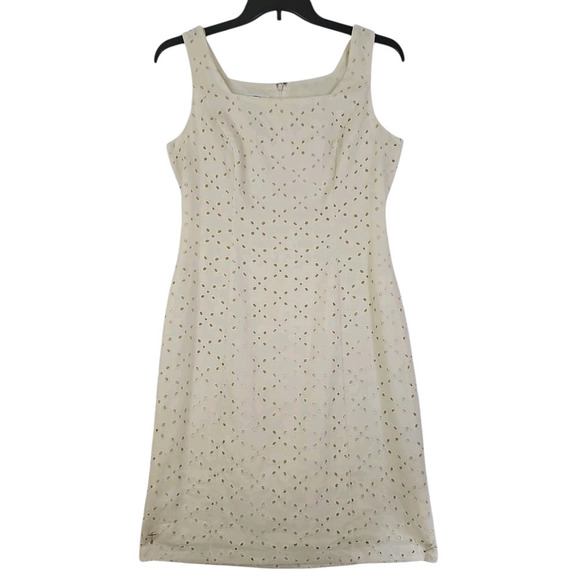 Talbots ~Woman Size 10~ Creme 2 Pc. Set 100% Linen Dress/Blazer Fully Lined. - Picture 16 of 16